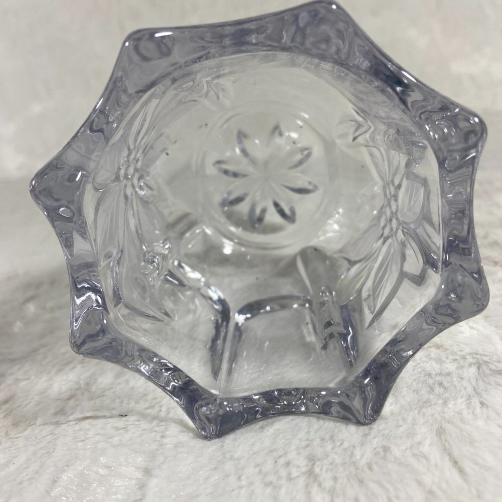Mikasa Festive Poinsettia Votive Candleholder Crystal Cut Glass - Picture 5 of 9